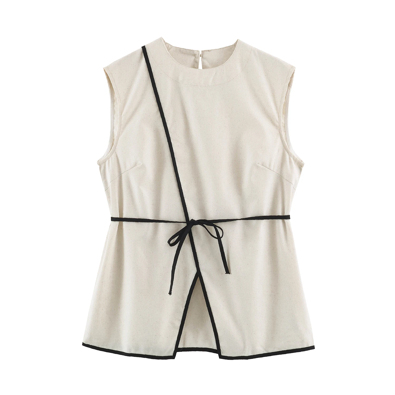 European and American style new fashion casual solid color round neck loose-fitting top and pants two-piece set