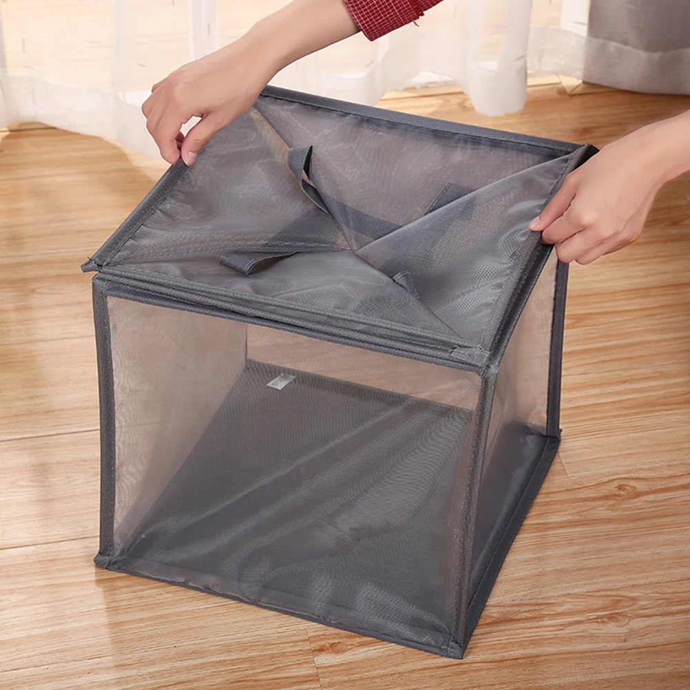

Heavy Duty Mesh Laundry Basket Large Foldable Hamper for Dirty Clothes with Handles Easy Carry Collapsible Home Storage Solution