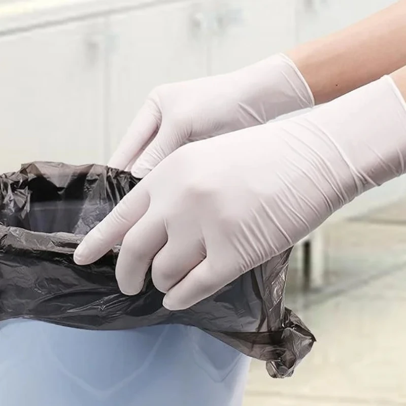 20/50/100PCS White Nitrile Gloves  Waterproof Oil-Resistant 