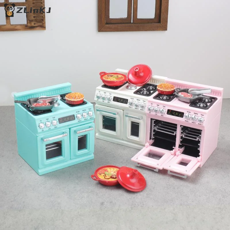 ▶Mini Model Stove Kitchen Scene Simulation Children'S Doll Play Home Toy Ornament Compact Kitchenware Set For Playtime Fun