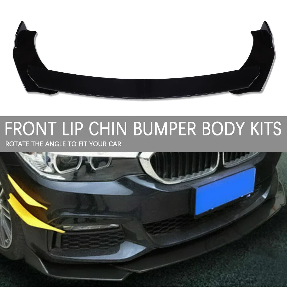 4PCS Universal Car Front Bumper Lip Body Kit Spoiler Canard Splitter Diffuser Glossy Black For bmw e90 For golf 5 For mazda 3