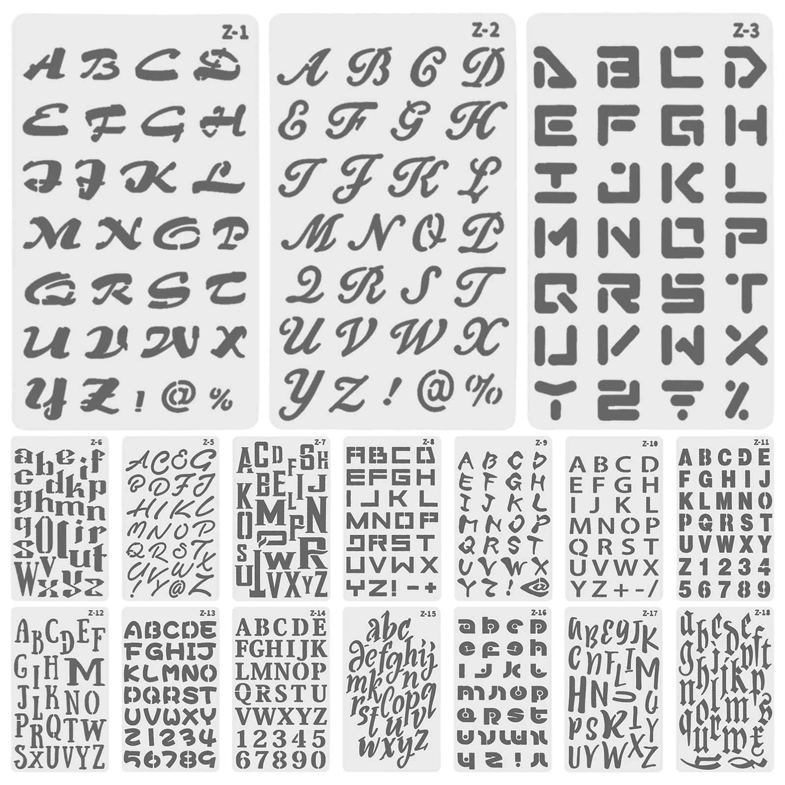 20 Pcs Letter Template Stencils for Painting Templates Alphabet Craft Crafts Scrapbook