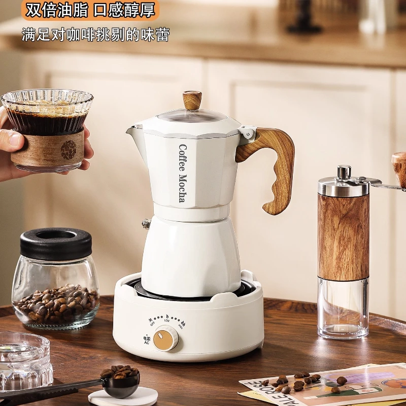 

Double Valve Mocha Pot Heating Furnace Concentration Extraction Italian Coffee Machine Hand Flushing Appliance Gift Box Set