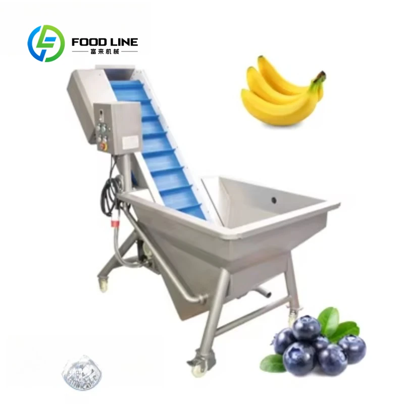 Customized size Lifting type pre-installed vegetable washing machine with lift Fruit washing machine