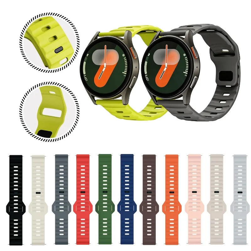 For Samsung Galaxy Watch FE 7 6 5 4 /Active 2 /Watch5 Pro/Watch6/watch4 classic 42mm 46mm 40mm 44mm 43mm 47mm Silicone Strap
