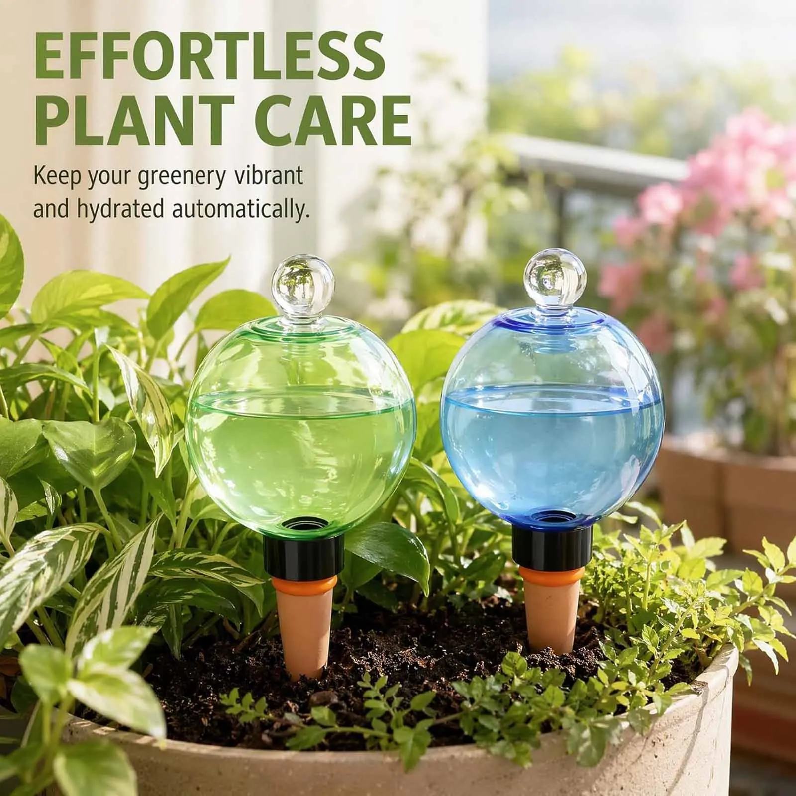 Automatic Plant Watering Globes 500ML Self Watering Planter Insert Water Spikes Stakes Devices System for Vacation Plant Savers