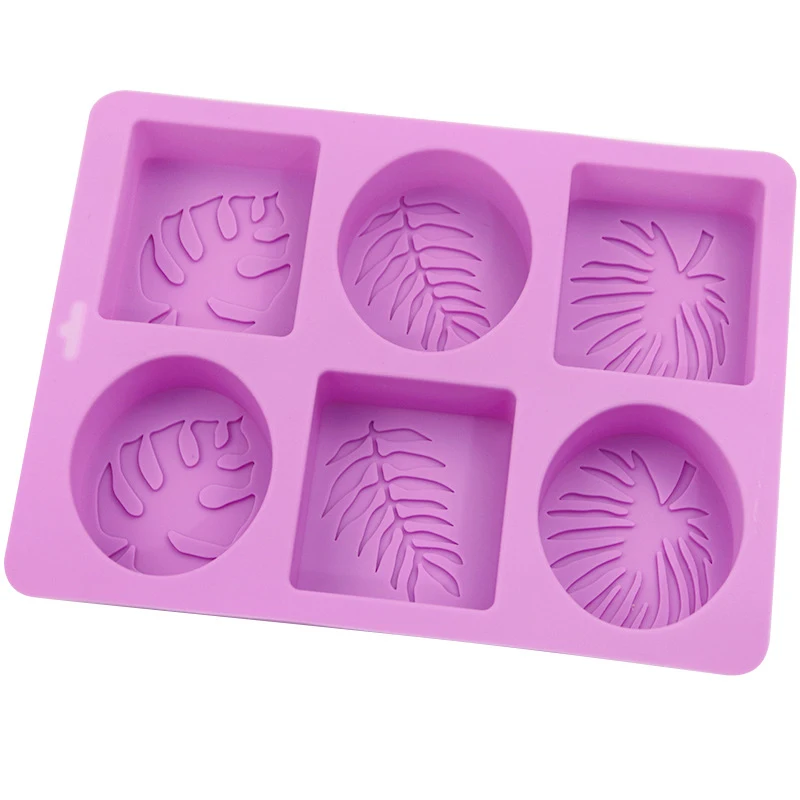 

6 Cavities Palm Olive Leaves Shape Silicone Soap Mold DIY Handmade Cake Soap Molds Palm Leaf Soap Craft Molds Baking Accessories