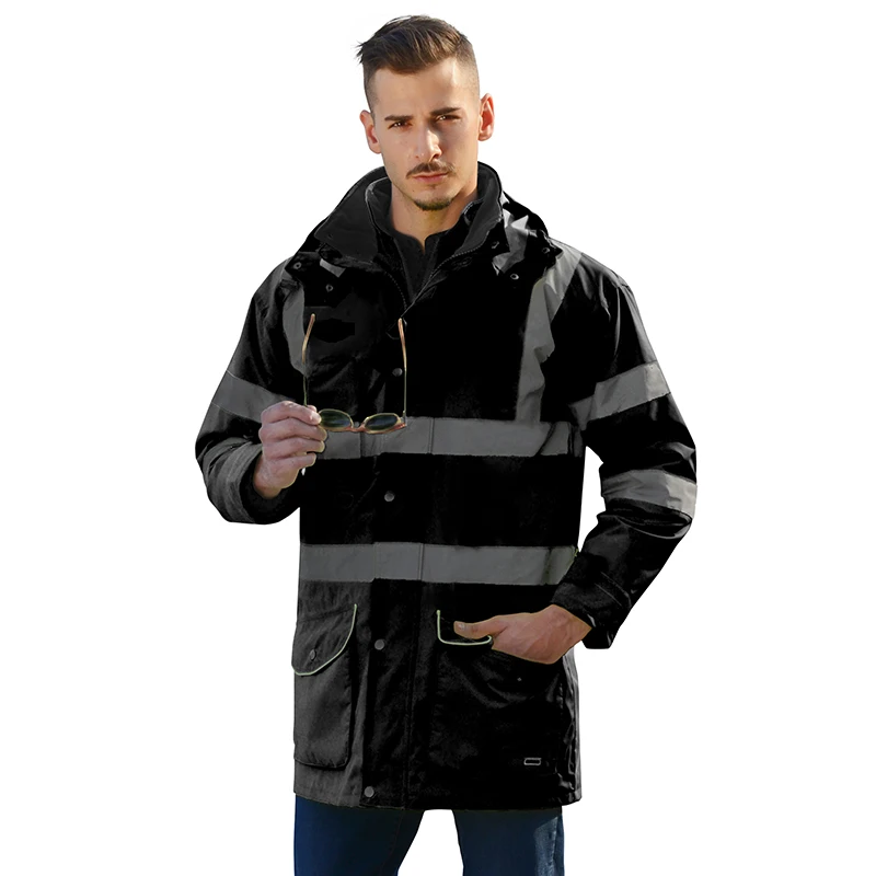 SFvest EN471 ANSI/SEA 107 AS/NZS Hi vis 7 in 1 waterproof parka windbreaker workwear rain coat reflective safety jacket