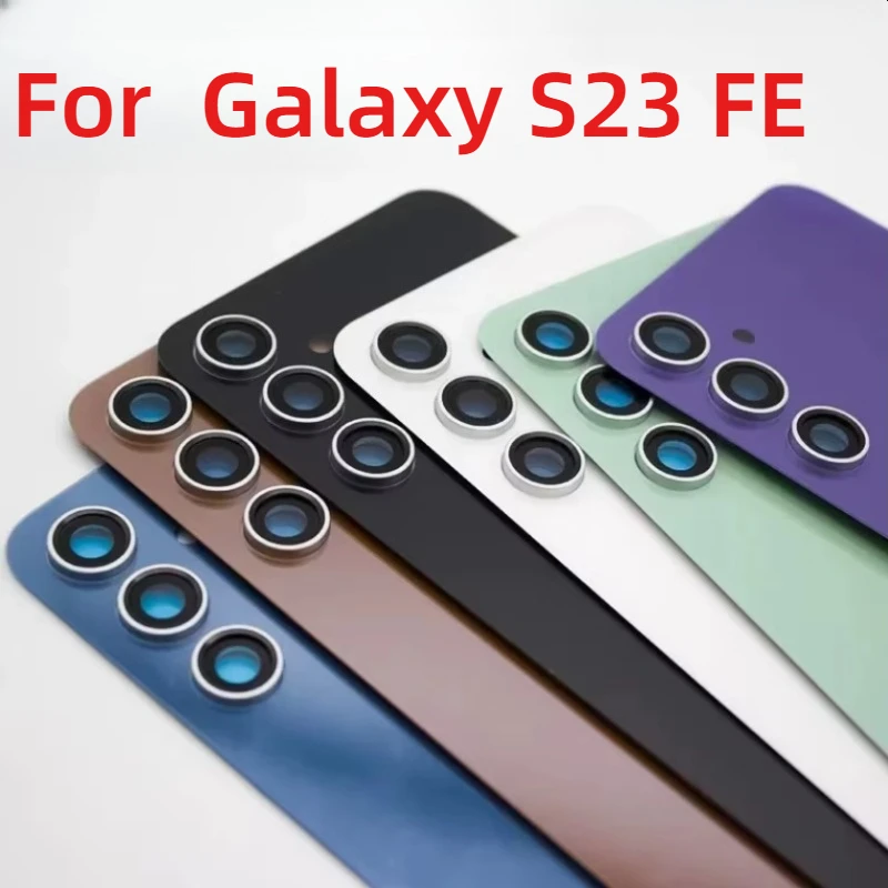 Glass Back Cover For Galaxy S23FE Door Rear Battery Cover Lid Housing Shell Case With Camera Lens Adhesive Tools