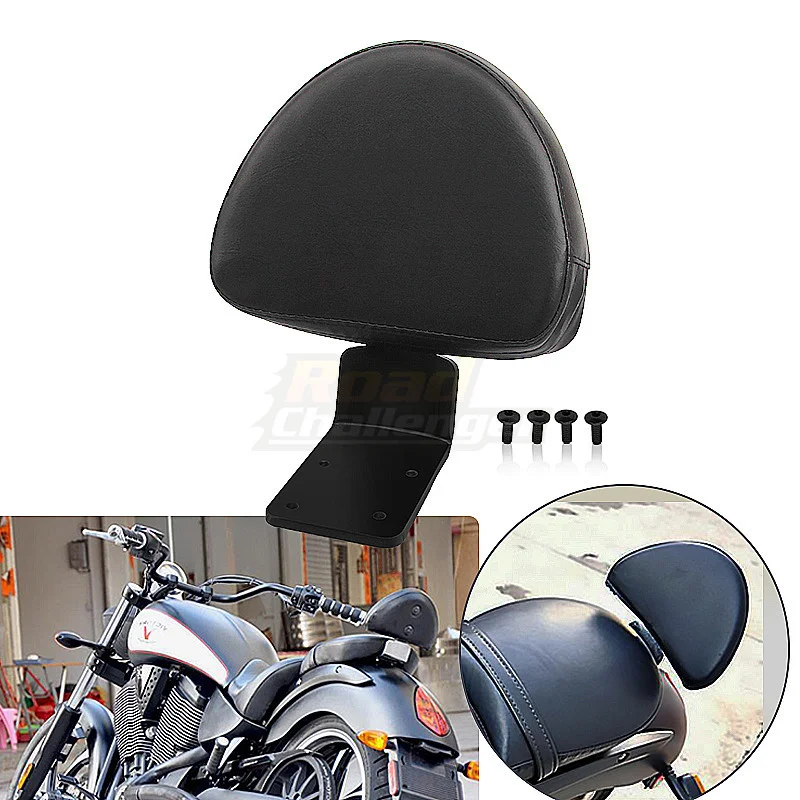 Motorcycle Black Rear Backrest Seat Sissy Leather Passenger Backrest Pad For Victory High-Ball Vegas Kingpin 8 Ball Jackpot