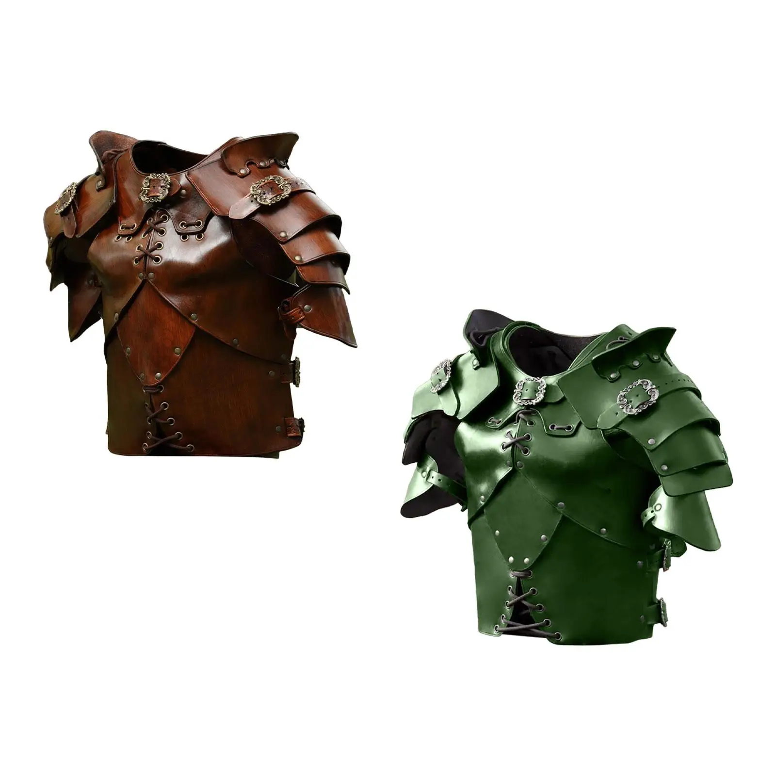 Men's Medieval Chest Armor Metal Rivets Vest Armour for Halloween Role Play