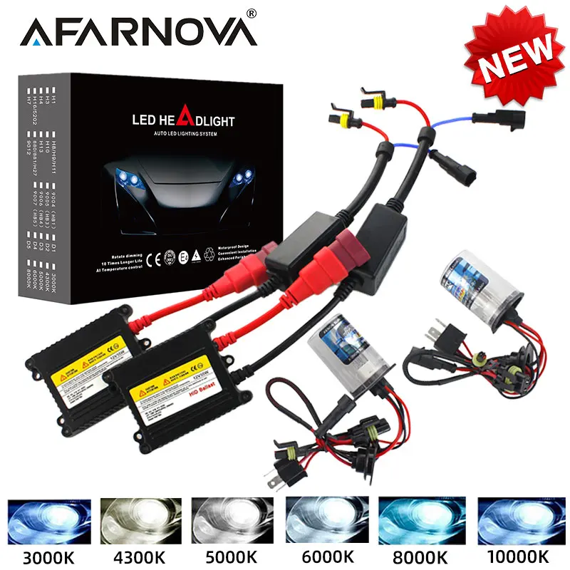 Xenon h7 35w 55w kit de reator fino hid xenon lâmpada do farol 12v h1 h3 h11 h7 xenon hid kit 4300k 6000k substituir lâmpada halógena