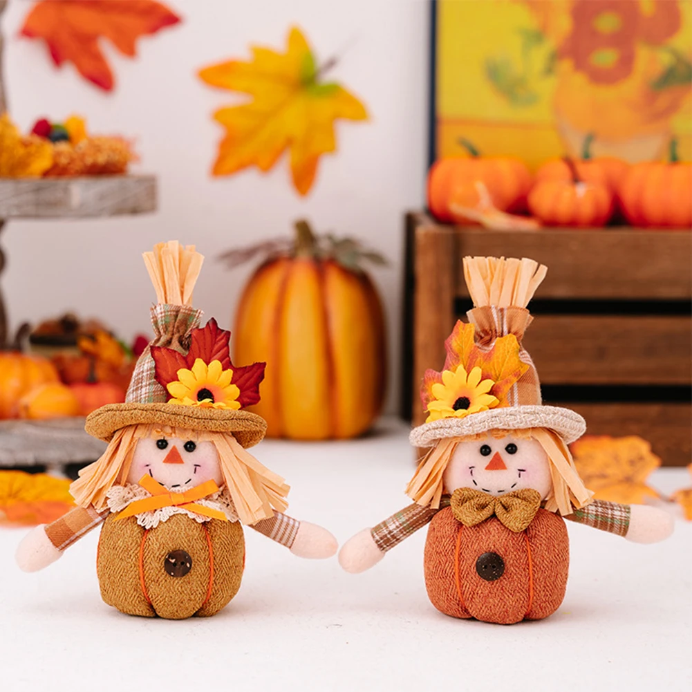 2pcs Autumn Scarecrow Pendant: Charming Plush Ornament For Bags & Home Decor! High-selling Tool Accessories