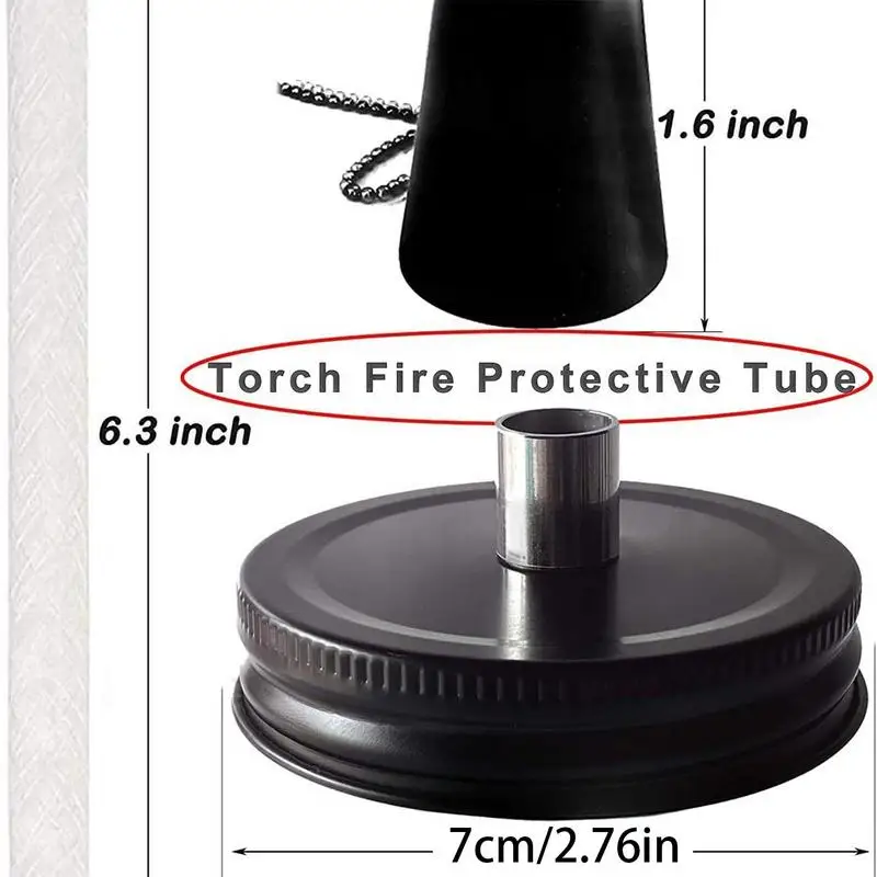 سطح الطاولة المشاعل الزجاجية سطح الطاولة المشاعل الألياف الزجاجية الفتائل الزخرفية مصابيح خارجية Longlife غطاء من الفولاذ المقاوم للصدأ حديقة ديكور ل #5