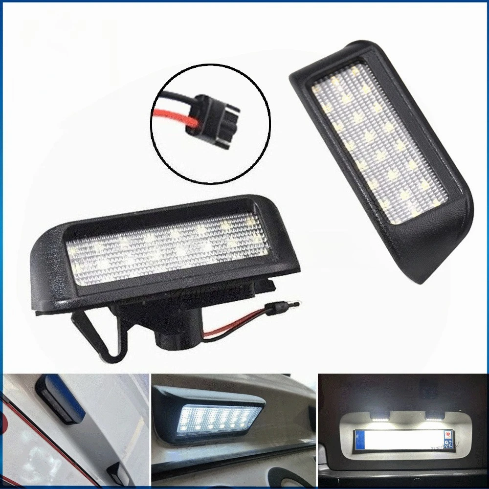 

2PCS LED License Plate Light for Peugeot Expert / Partner, Citroen, Opel, Fiat Number Plate Lamp Light