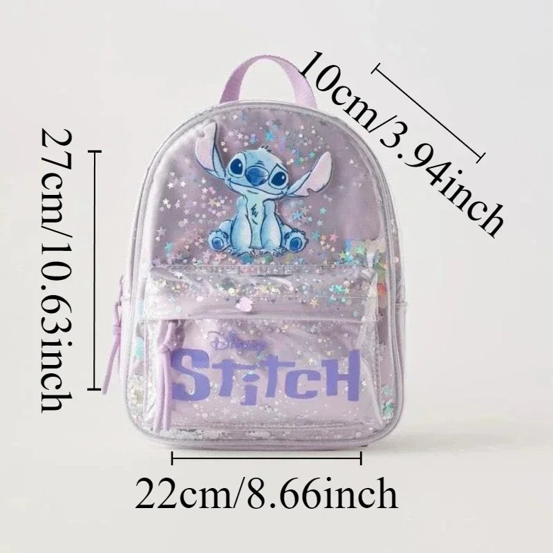 New Disney\'s Large-capacity Backpack Cute Fashionable Convenient Students Girls Travel Daily Purple Large-capacity Schoolbag