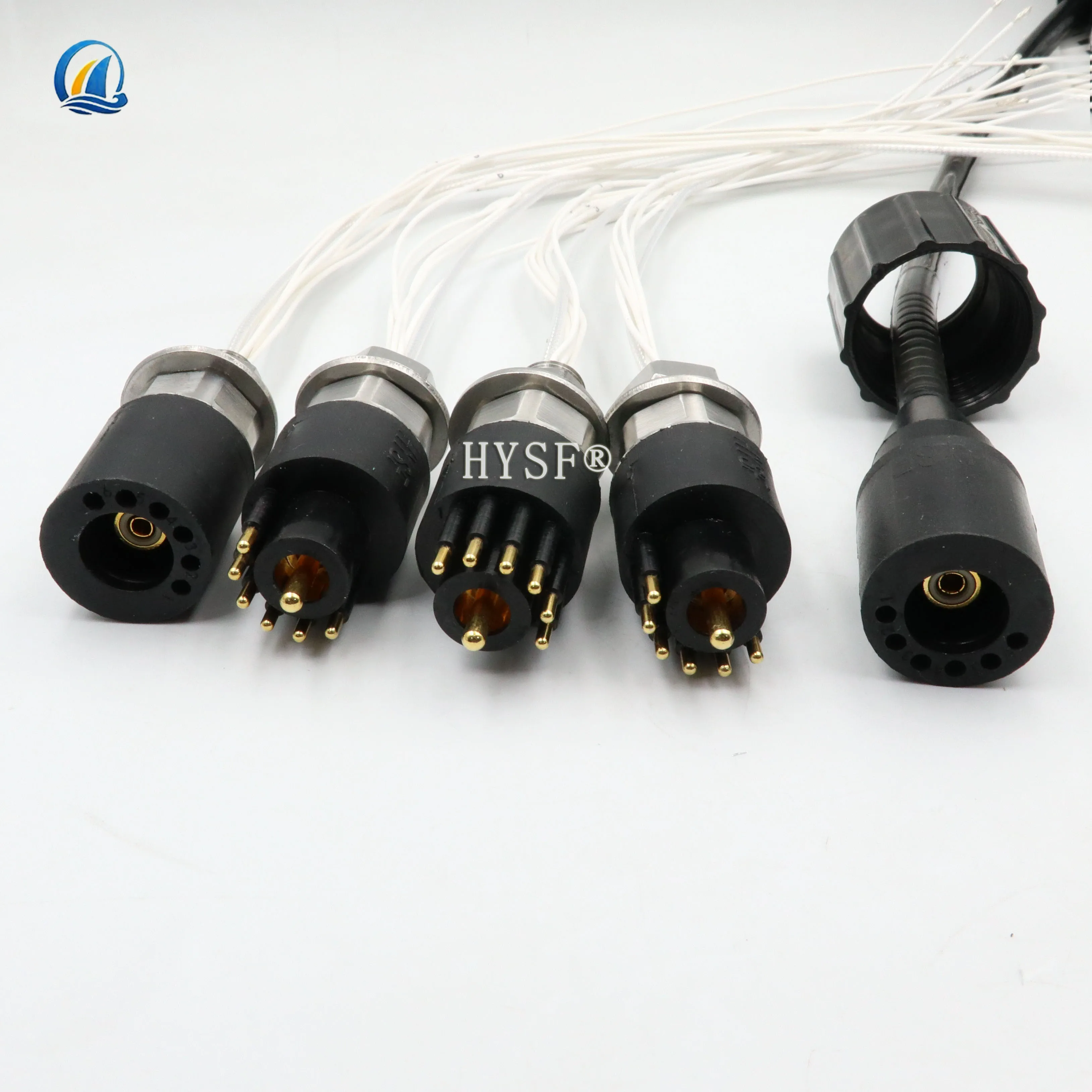Coaxial+6 Power Waterproof Connector, Underwater 6000 Meter Pressure Resistant Waterproof Cable Connection signal Propagation