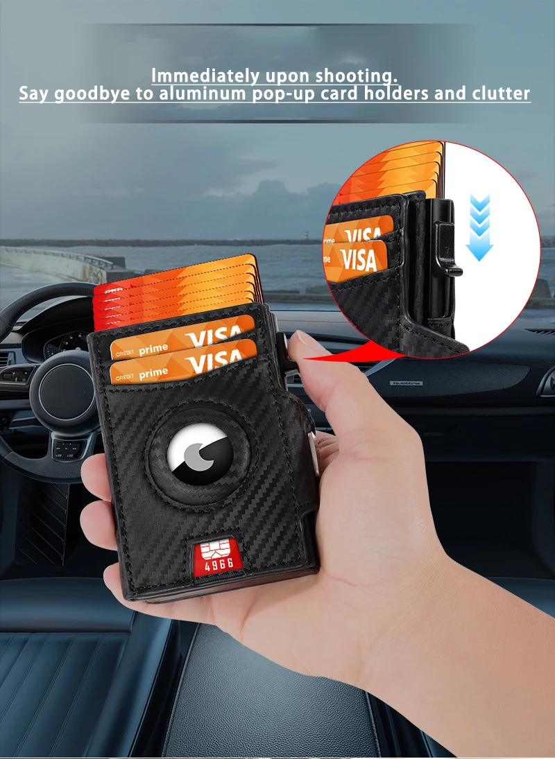 Aluminum alloy card box multifunctional wallet cover anti magnetic RFID side push magnetic card bag