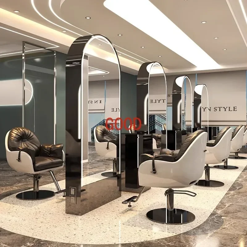 New Internet celebrity hair mirror table single and double floor mirror barber shop