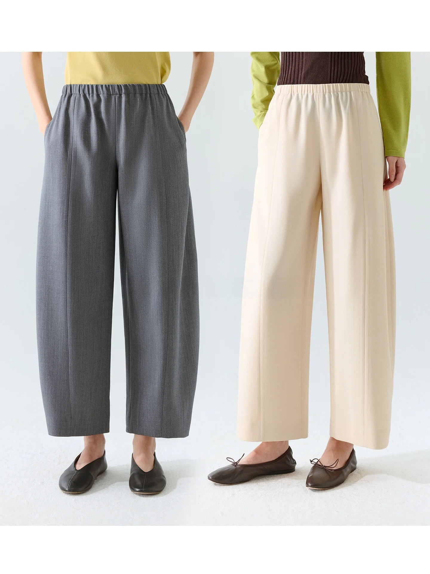 

Брюки CHANDOOIVY из шерстяной ткани с эластичным поясом, зауженные, длиной 7/8, из полиэстеровой смеси, простого кроя