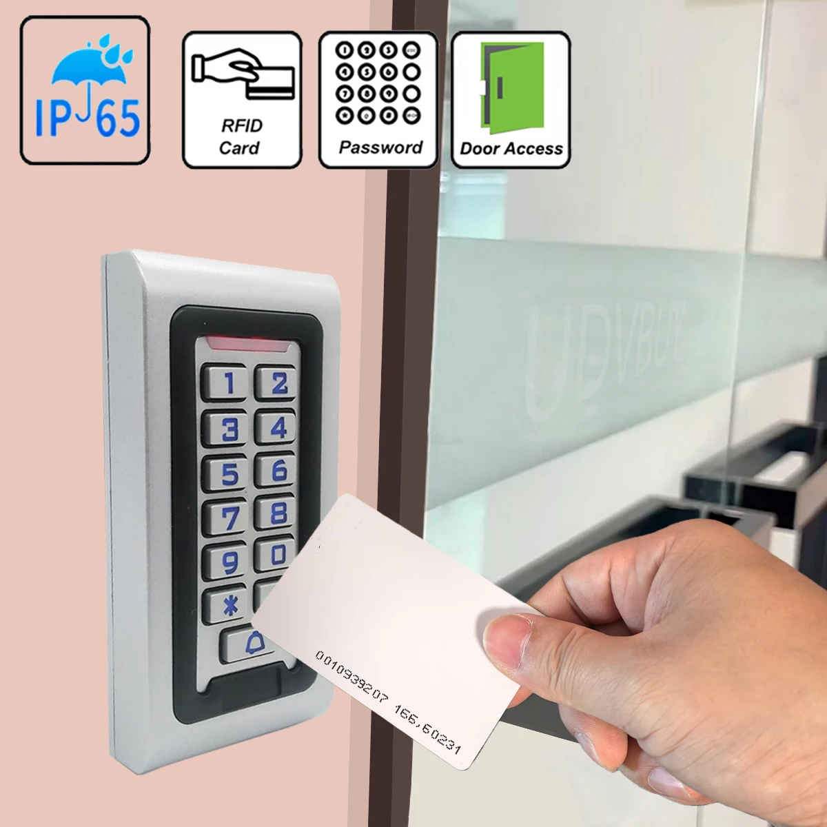 

IP65 Водонепроницаемая клавиатура с металлическим корпусом, бесконтактная RFID/EM система контроля доступа на открытом воздухе, открывалка