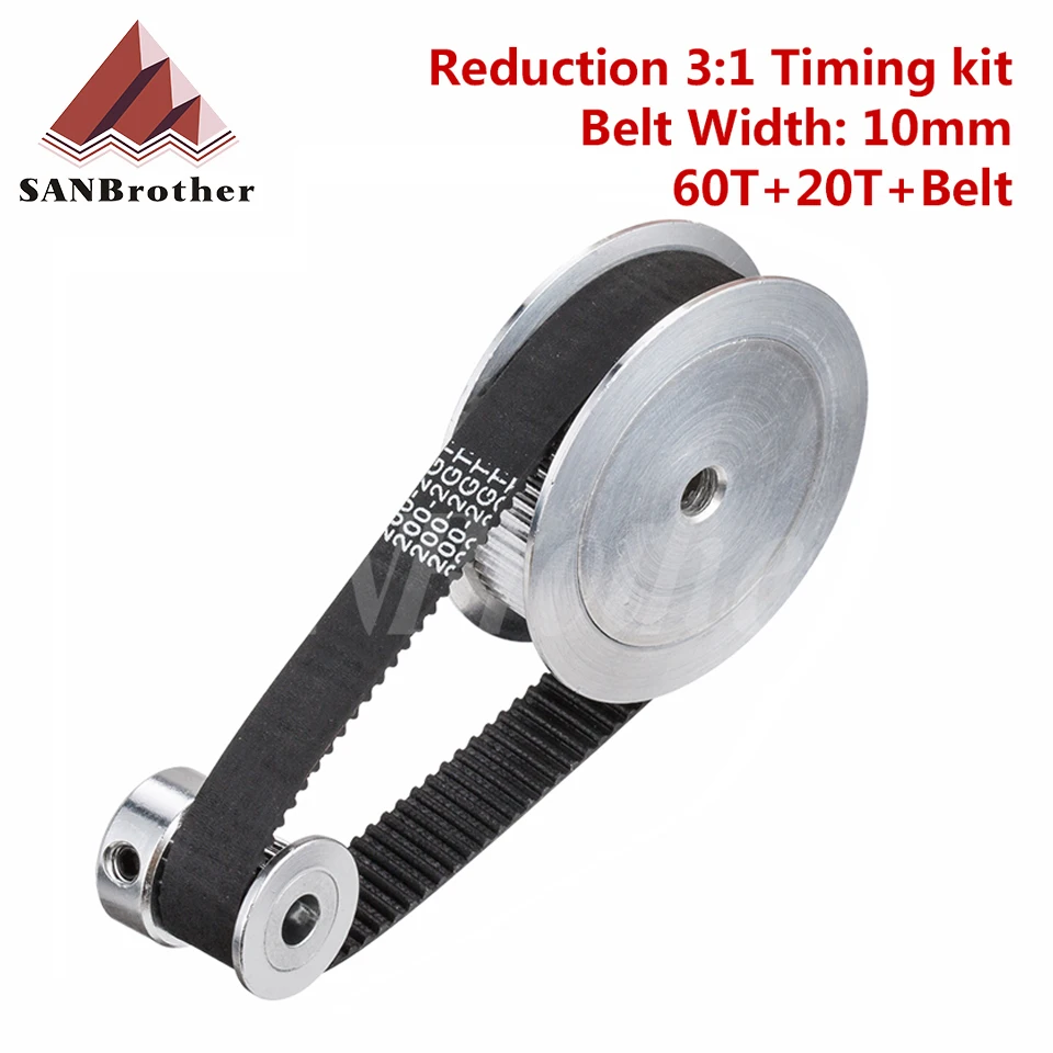 Timing Belt Pulley GT2 60teeth 20teeth Reduction 3:1/1:3 3D printer accessories belt width 10mm Bore 5mm 8mm 10mm.