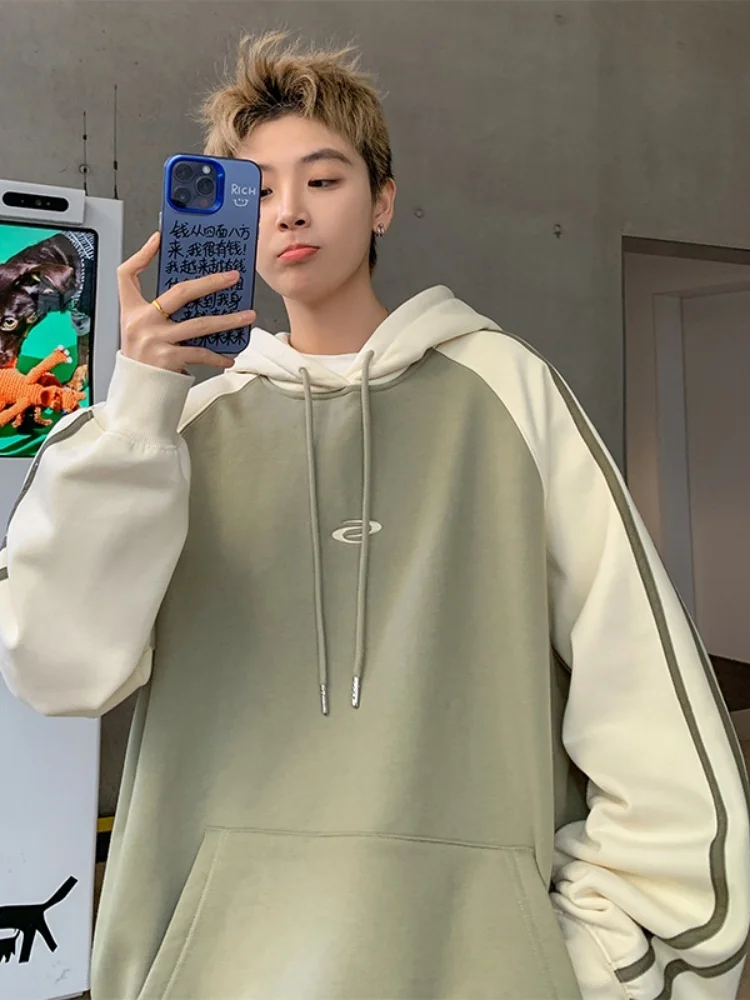 

Trendy Youth Hoodie Sweatirt Spring Autumn New 2024 Men's Faionable Student Jaet American Retro Overhead irt