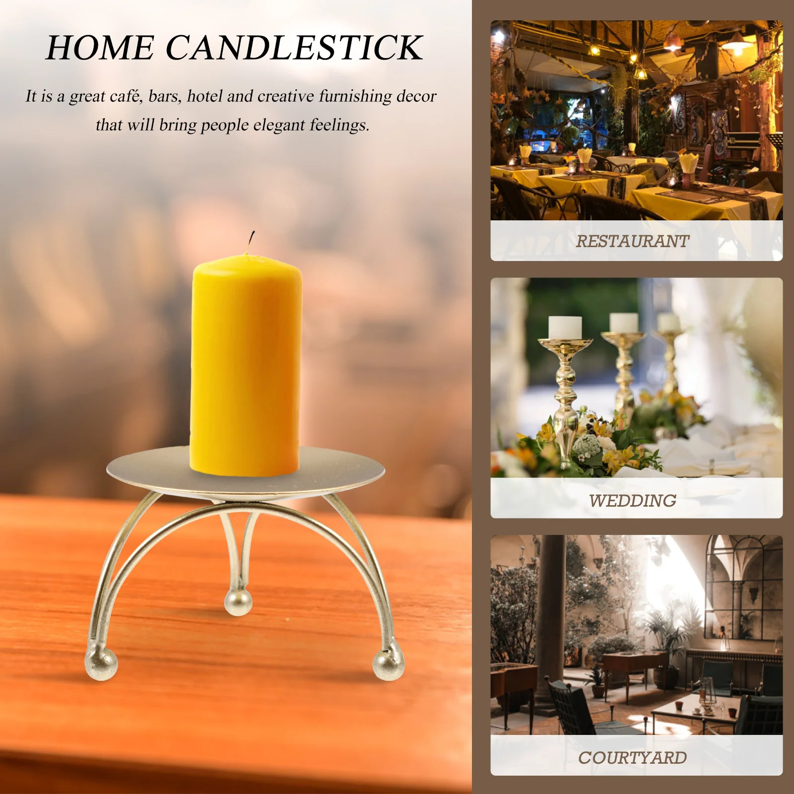 2 قطعة شمعدان سطح المكتب ديكور حامل دائري حديدي لطاولة الطعام شريط المنزل فندق حامل أنيق بسيط #2