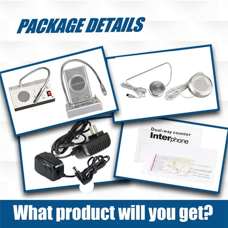 A40I US Plug Home Security Zero-Touch Dual-Way Walkie-Talkie Systeem voor Bank Teller Ticket Ziekenhuis raam Intercom