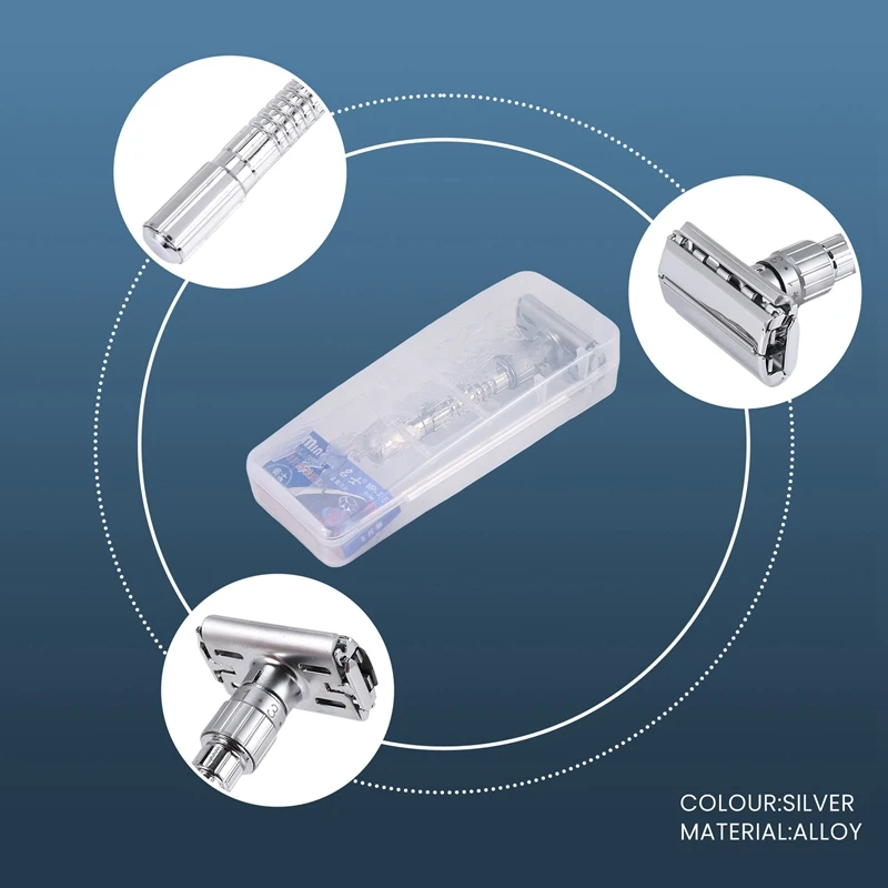 ABJA-Classic Handle Razor Double-Edged Butterfly Twisted Opening T-Shaped 9-Speed Radical Adjustment Front Razor Unisex Sent 5 B