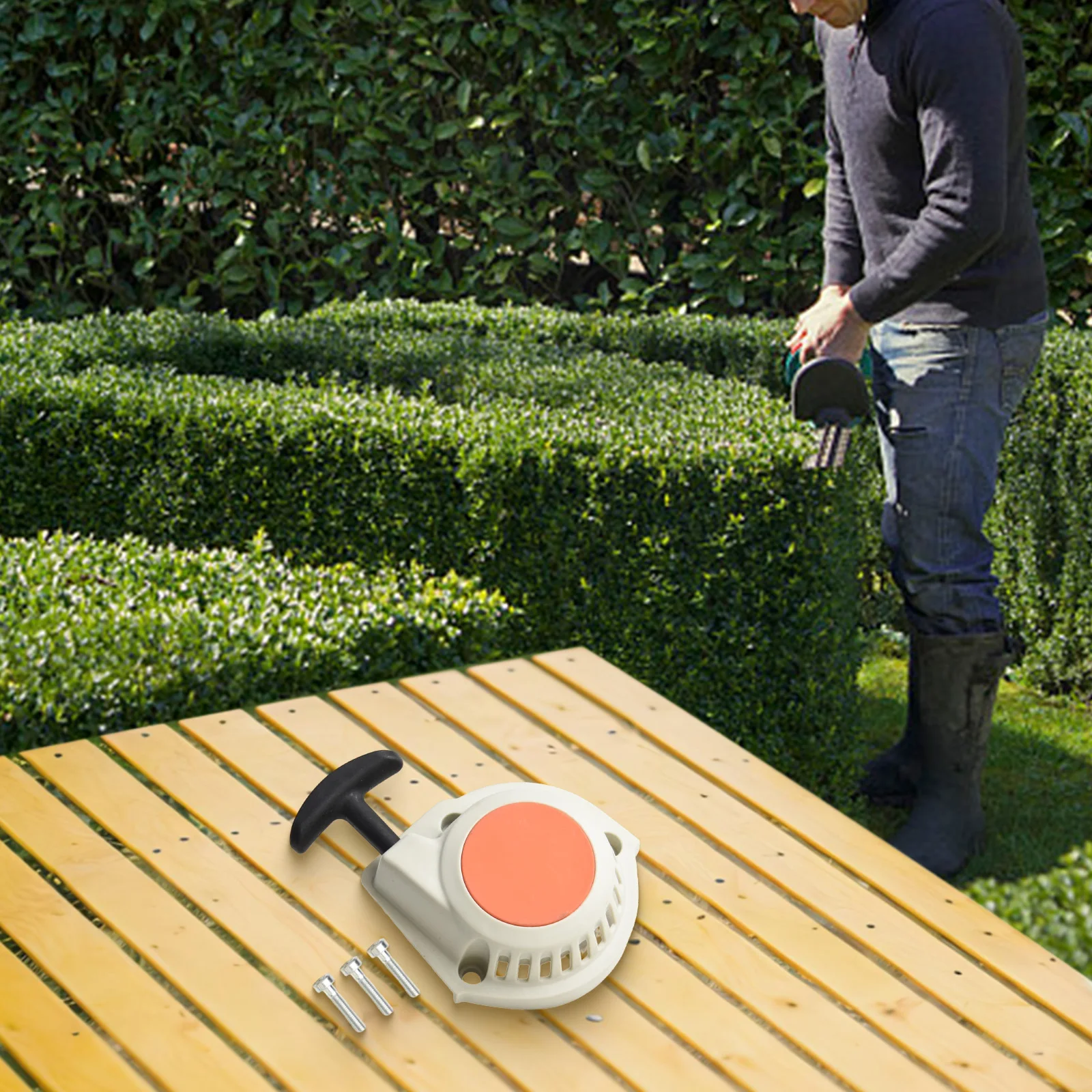 Gartenarbeit, Außenbereich, wie abgebildet, Rückstoßstarter, einfache Installation, geringe Reibung, Design, robuste Baumaterialien