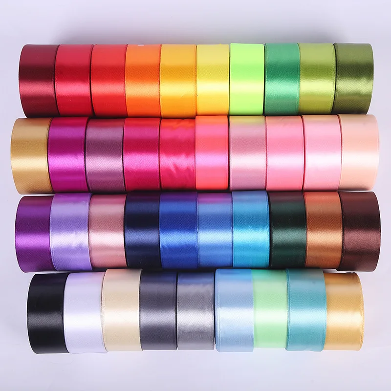 Satin Ribbon 25Yards 50color 40mm Sash Gift Wrap Bow Handmade Sewing DIY Craft Christmas Wedding Party Fabric Decoration 4cm