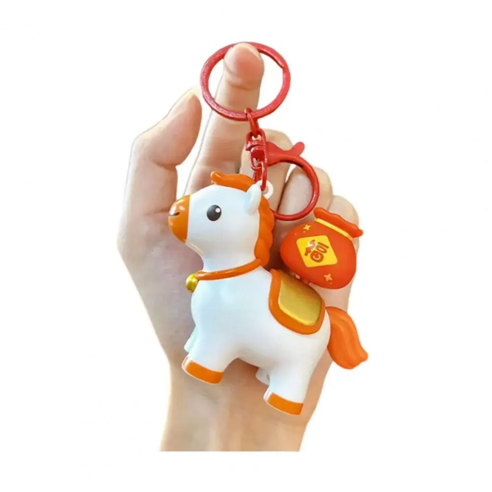 

Portable Rotatable Horse Keychain Press To Rotate DIY Craft Horse Design Key Ring Decompression Creative Bag Pendant Lucky Gift