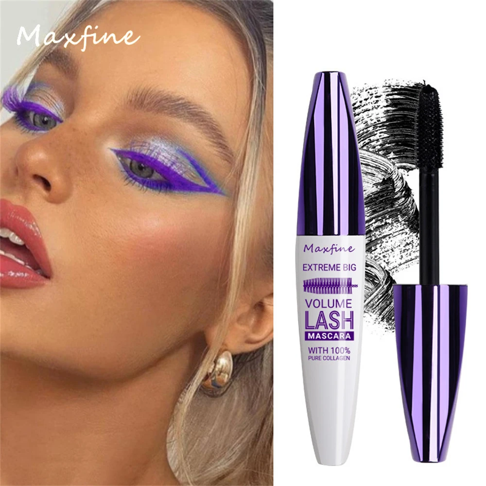 5D Stereo Mascara, Non-Smudged Base, Long-Lasting, Curling and Makeup, Purple Tube Mascara