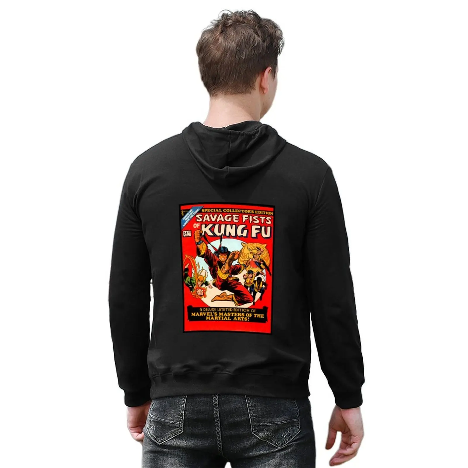 كوميك رقم 1 الطبعة الأولى - القبضات المتوحشة من الكونغ فو هوديي النمط الياباني أزياء الرجال ملابس الرجال ملابس أنيمي رياضية