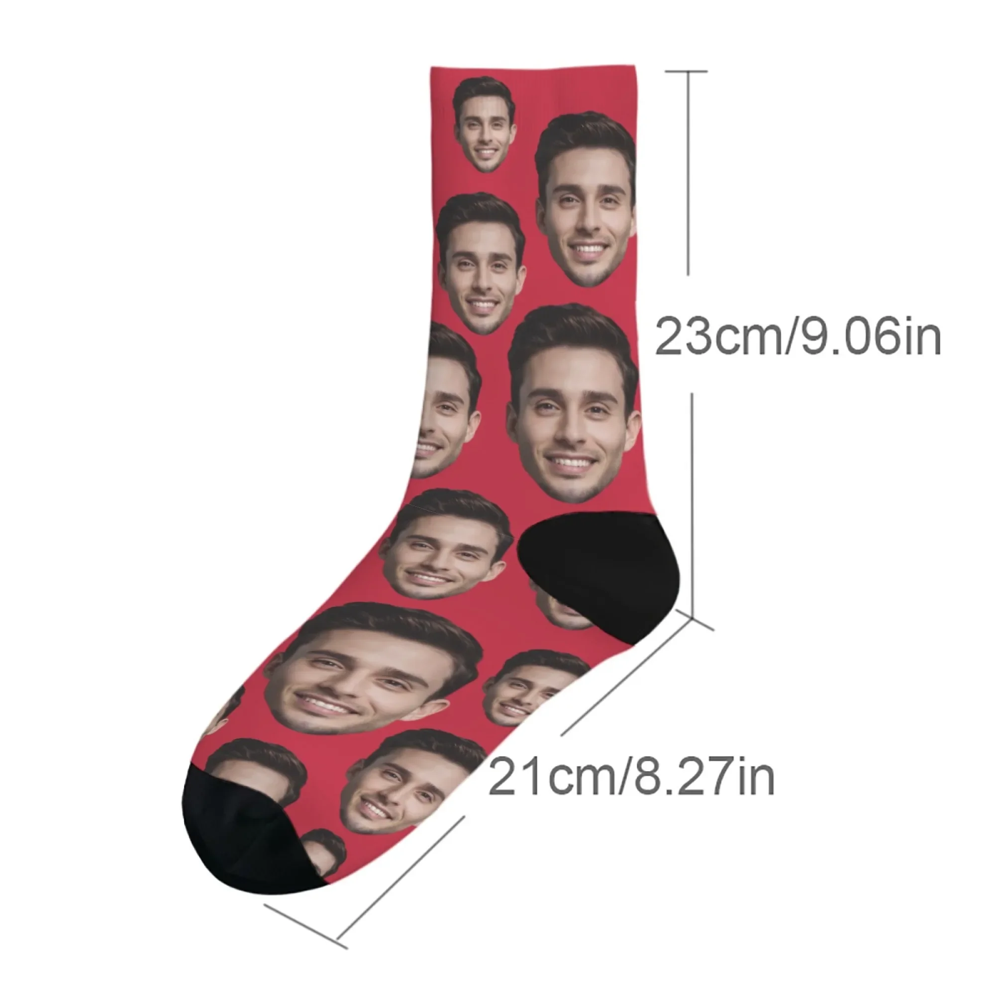 جوارب متوسطة الأنبوب مخصصة للرجال، جوارب وجه بورتريه صور DIY، جوارب مضحكة شخصية، هدايا عطلة حفلات عصرية جديدة.