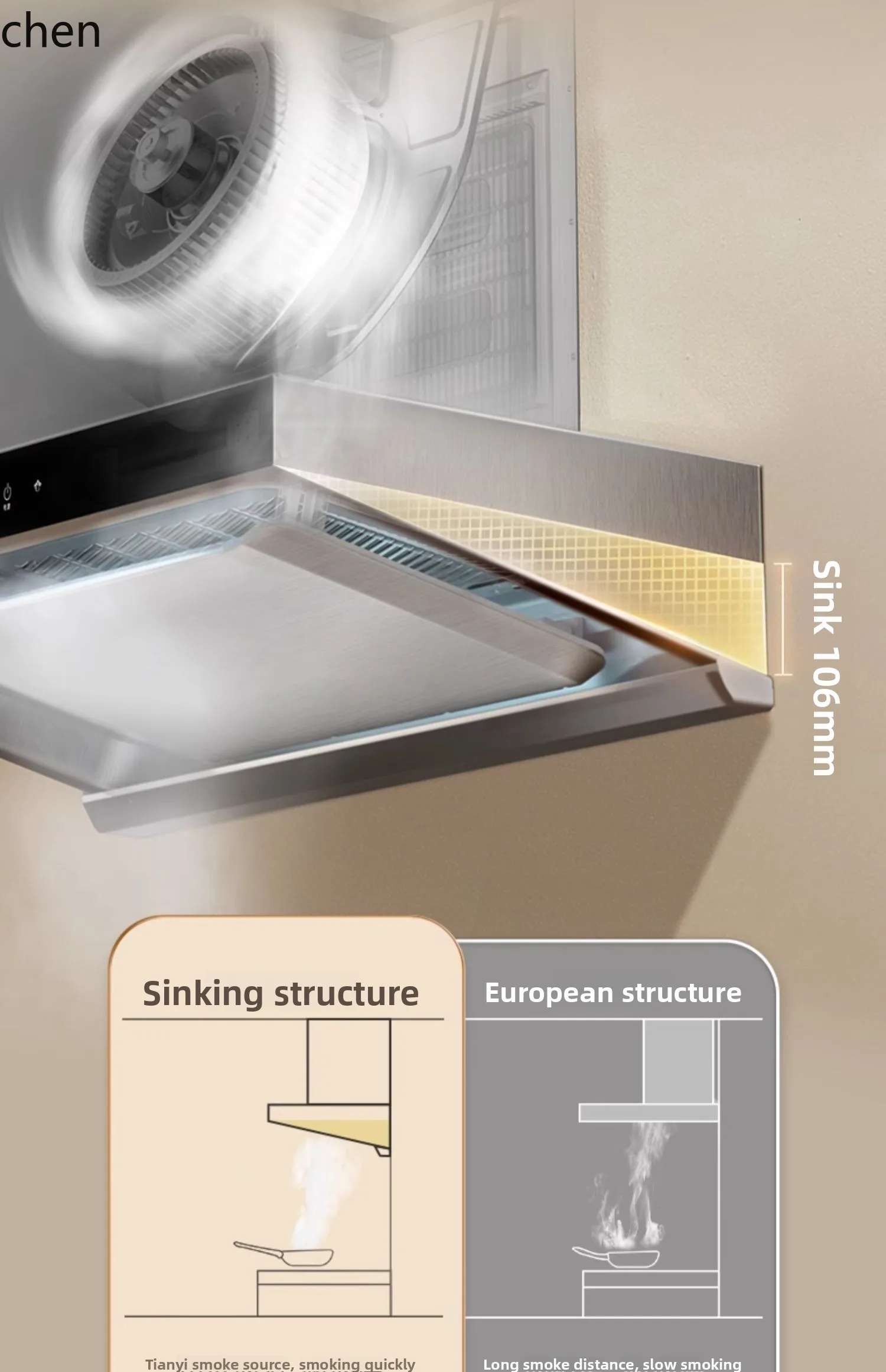 LXC เครื่องดูดควันช่วงความถี่ตัวแปร เตาแก๊ส เตาเครื่องดูดควันในครัว
