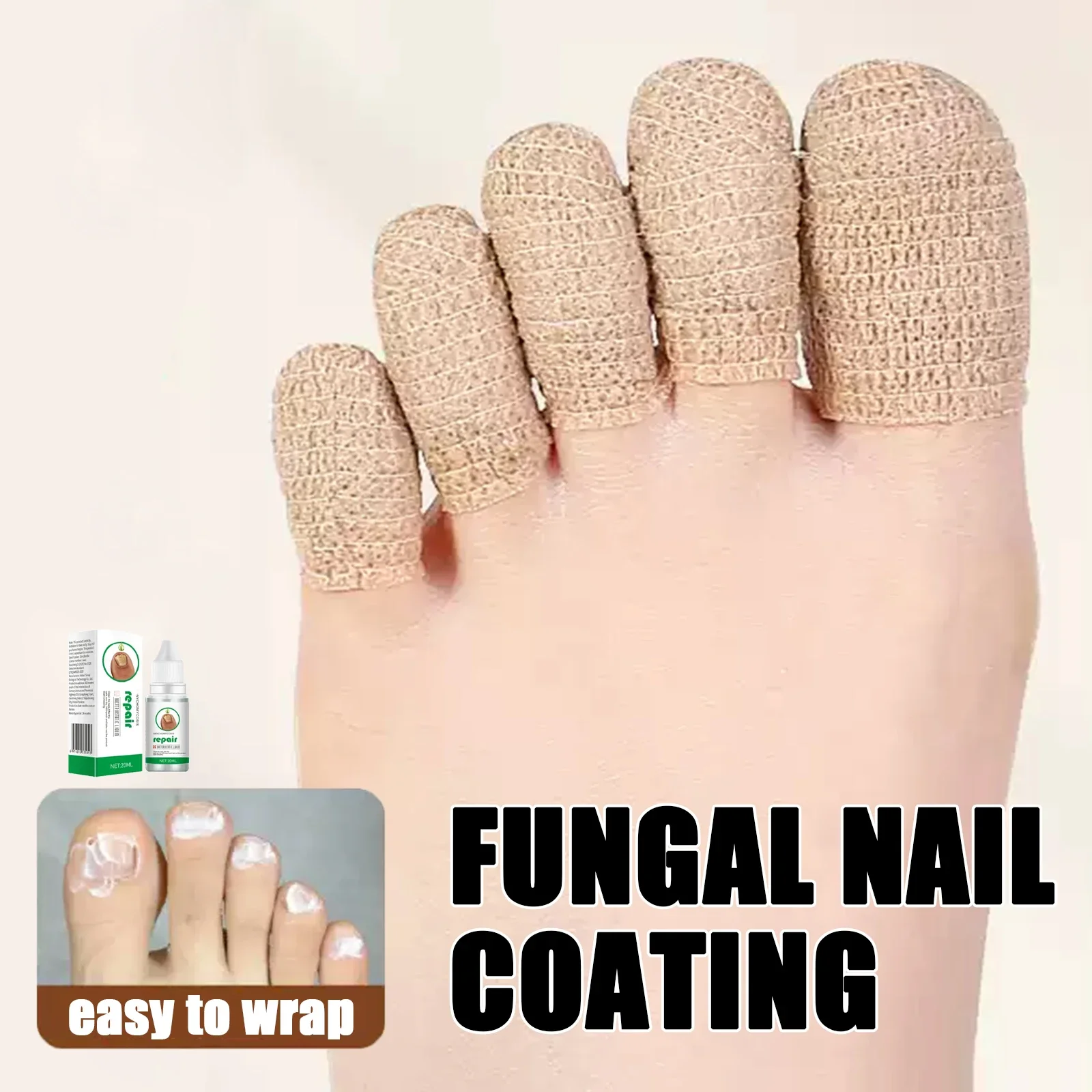 

2025 Fungal nail polish, toe protection, nail coating, self-adhesive bandage, easy to use, foot and finger protection set