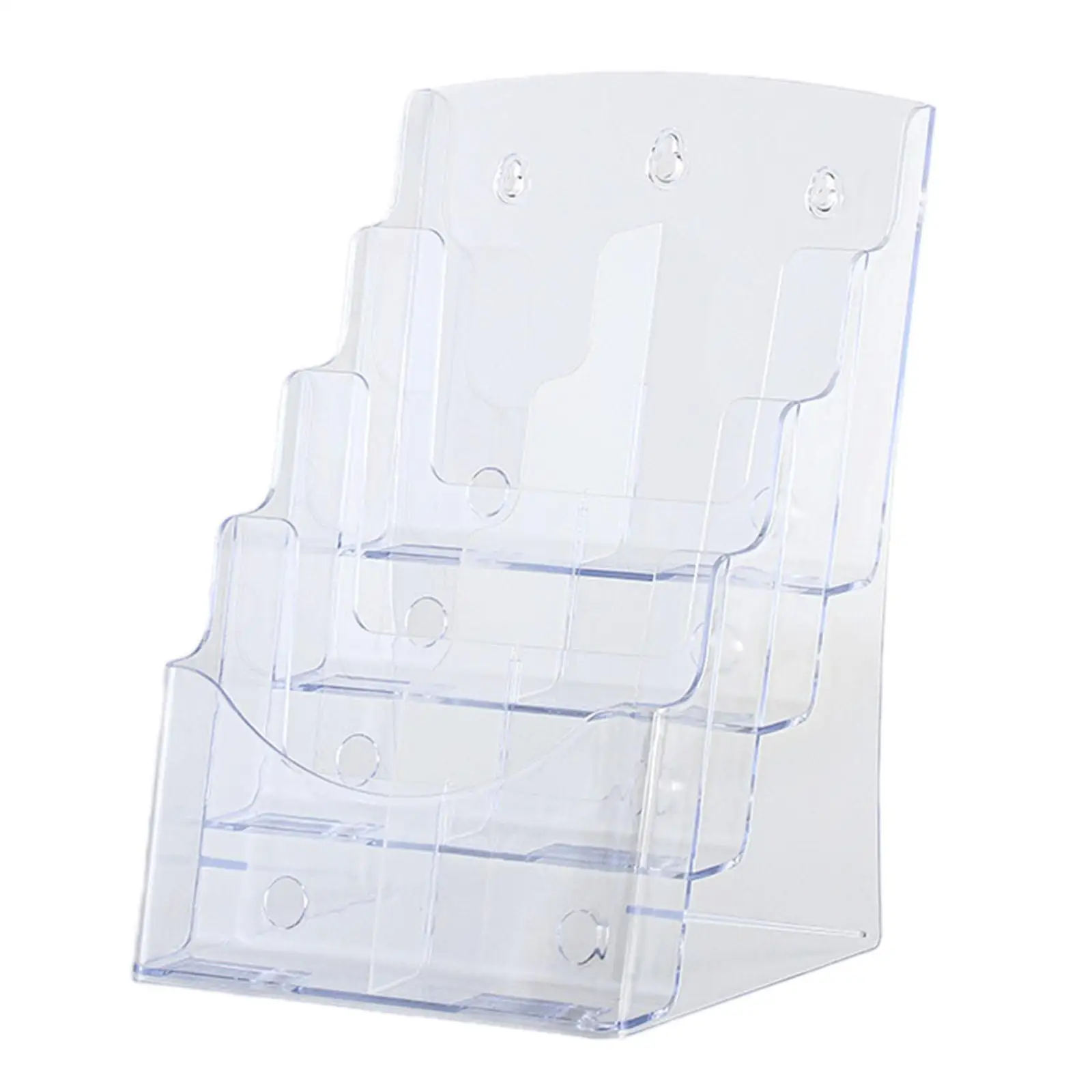 

Flyer Brochure Holder Magazine Menu Exhibition Booklet Acrylic Display Stand 4 Tier 23.5x20x34cm