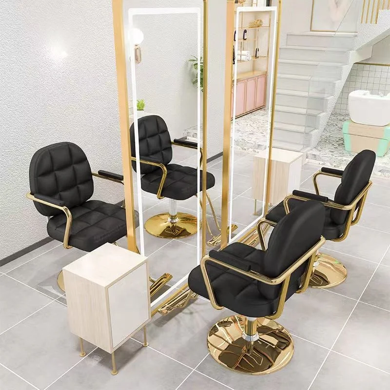 Modern Luxury Adjustable Rotating Salon Hair Salon Chair Manufacturers Direct Sales Network Red Fashion Salon Barber Chair