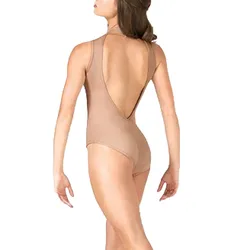 Women Sleeveless Ballet Dance Tank Leotards Open-back for Adult Gymnastics Black Bodysuits Backless Rompers Stage Costumes Nylon