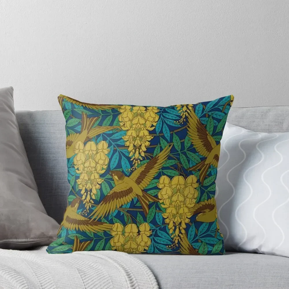 

Vintage Art Deco Birds and Leaves Throw Pillow ornamental pillows Cushions Home Decor pillows decor home pillow