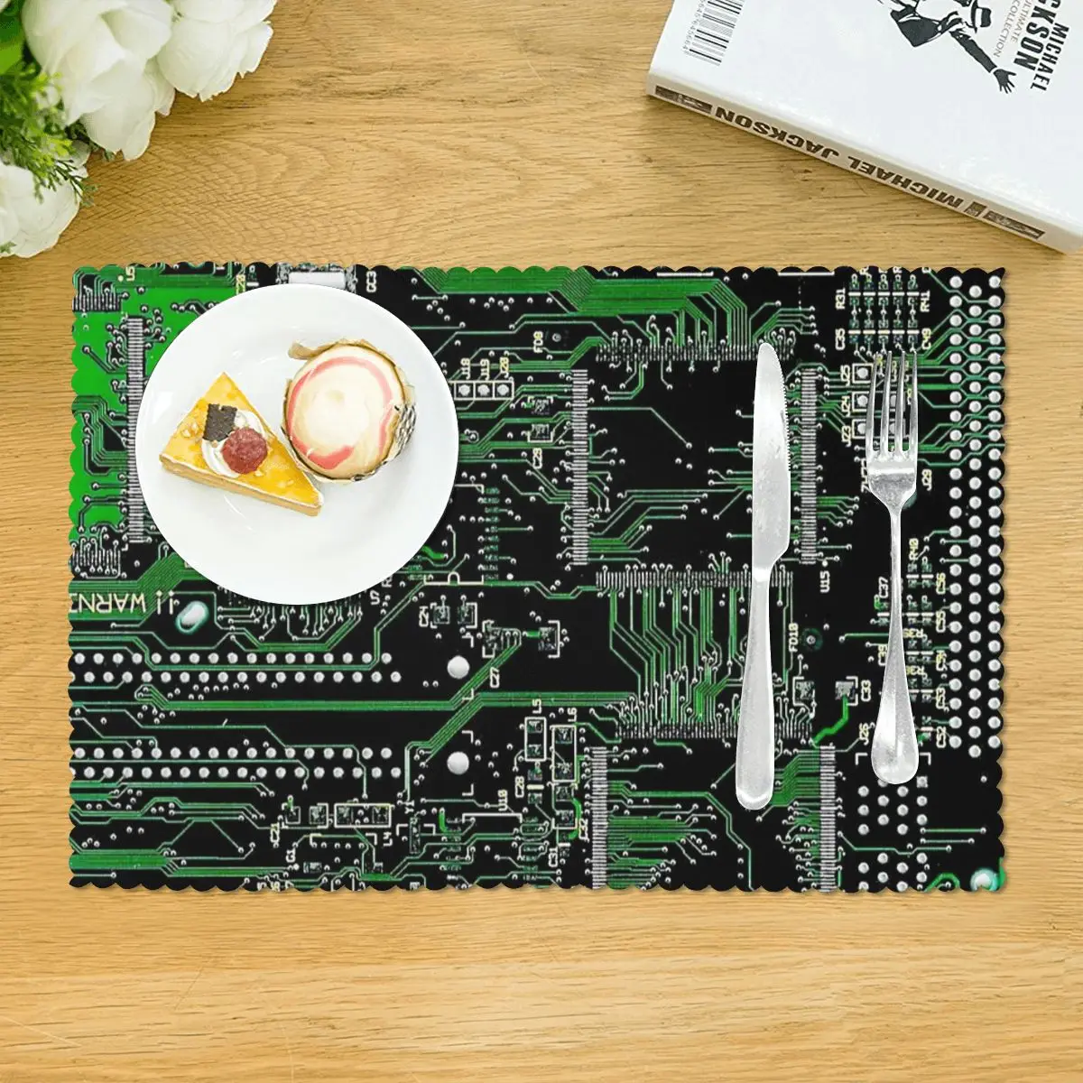 لوحة دوائر كهربائية خضراء تحديد الموقع لوحة مقاومة للحرارة حصيرة لطاولة الطعام وعاء كوستر ديكور المنزل الحصير سوبر ماصة