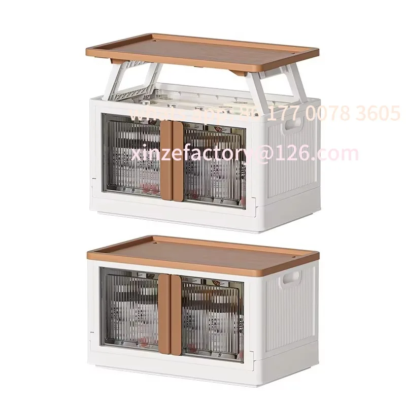

Customizable Foldable Organizer Cabinet 2 Doors Storager Box Multipurpose Storage Cabinet Storage with Lids