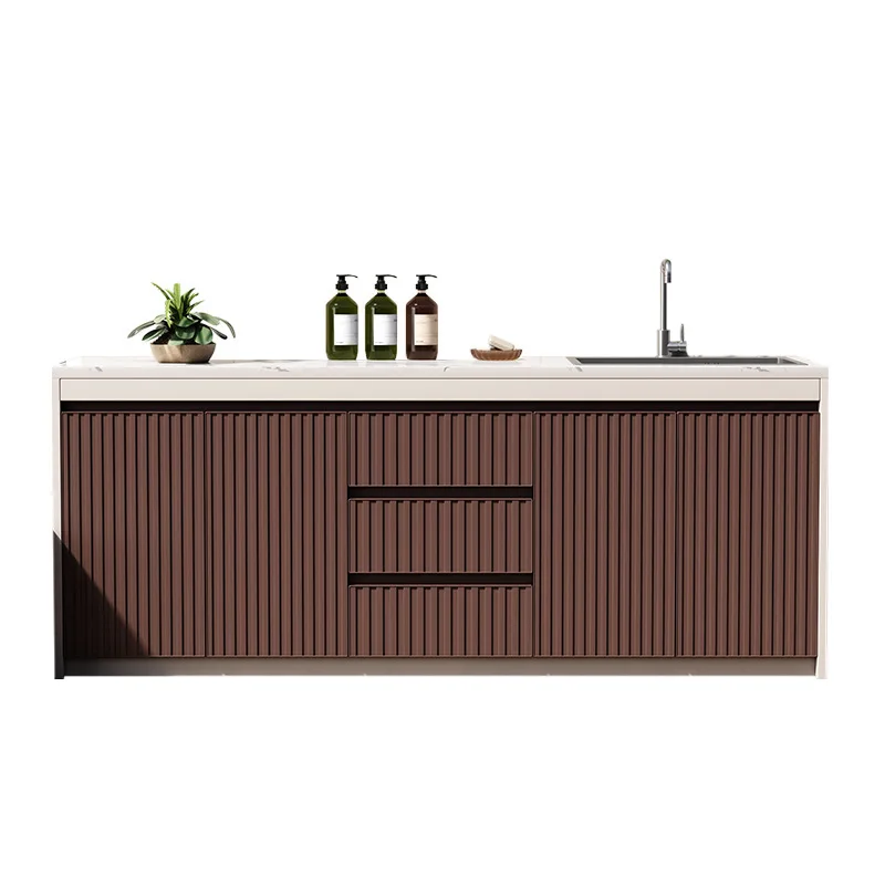 

Умывальник на открытом воздухе во дворе, раковина из каменной плиты из алюминиевого сплава, встроенная садовая раковина с имитацией камня для хранения