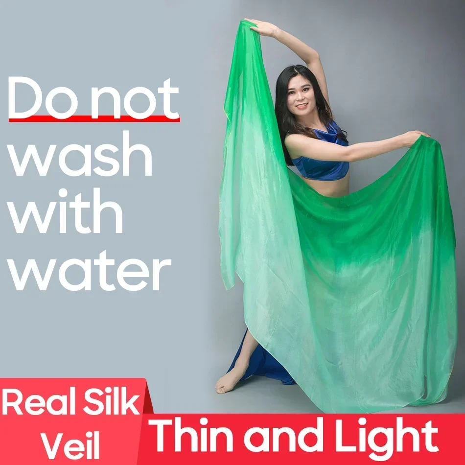 ที่กําหนดเองผ้าไหมธรรมชาติสําหรับ Belly Dance อุปกรณ์เสริมยอดนิยมมือย้อมผ้าคลุมไหล่สีไล่โทนสีผ้าไหมแท้ 100% ผ้าคลุมหน้า