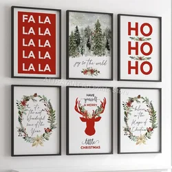 Christmas 2024 Xmas Forest Snow Winter Quote Wall Art Canvas Painting Nordic Posters Prints Wall Pictures For Living Room Decor