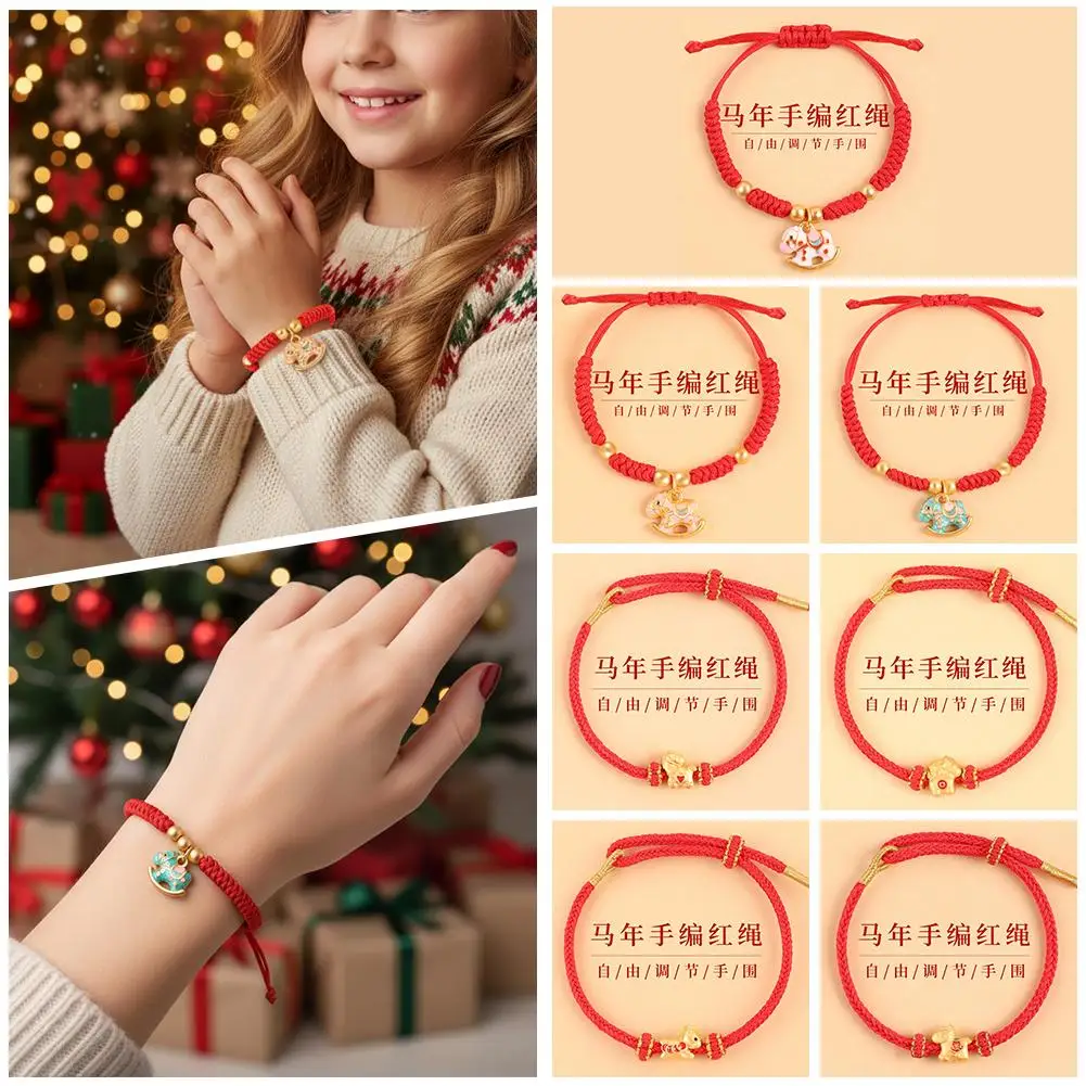 Year of the Horse Red String Bracelet - Guardian Luck Bracelet for Birth Year, Zodiac Animal Jewelry Gift for Men & Women