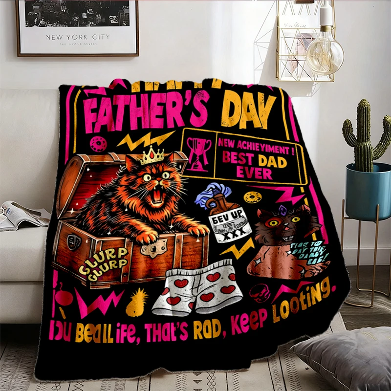 Dungeon Crawler Carl Fathers Day  Flannel Blanket, Funny LitRPG Fan Flannel Throw, Achievement Gift