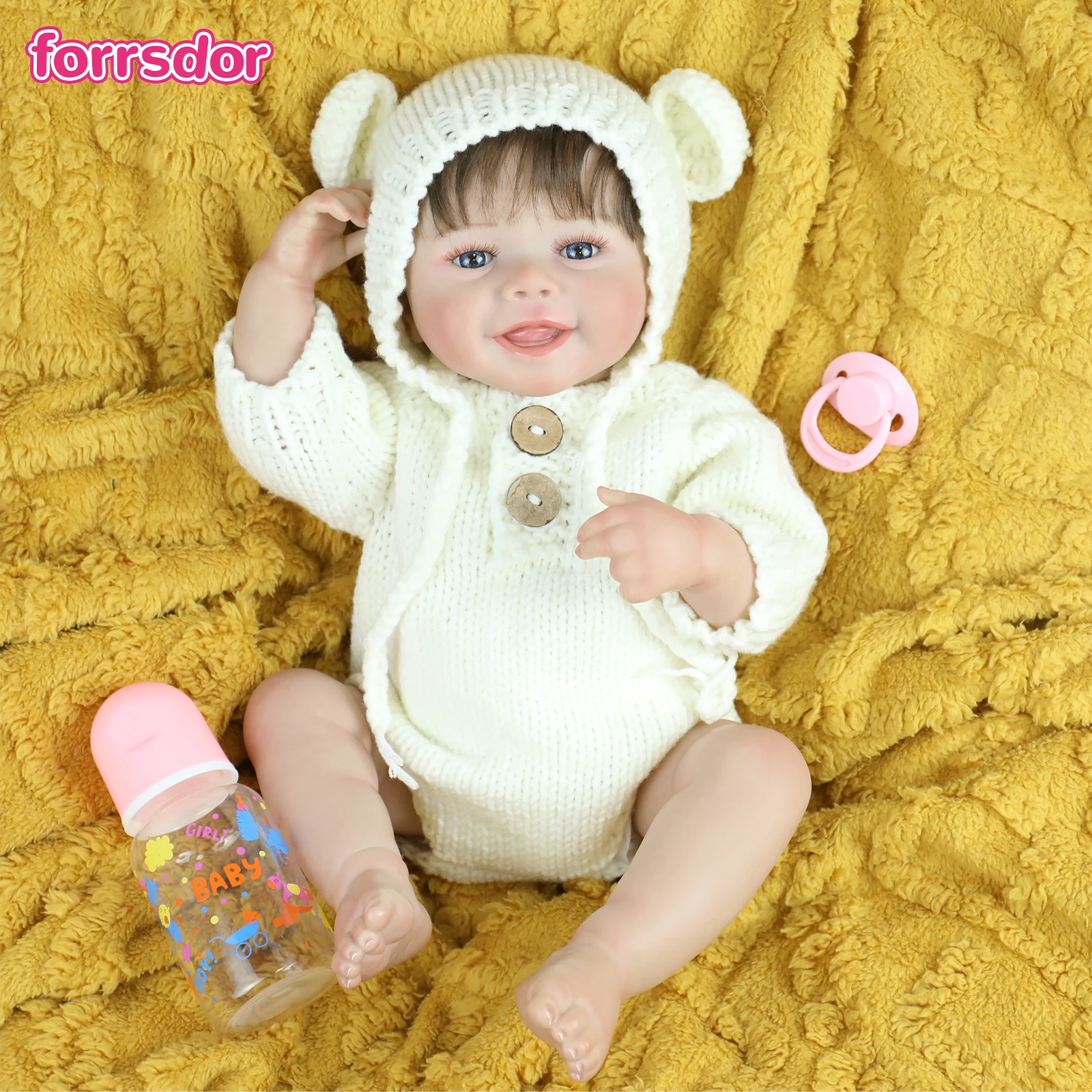 

48 СМ Reborn Baby Girl Виниловая кукла для новорожденных всего тела Emmy с укорененными волосами 3D окрашенная кожа с видимыми венами Bebé Reborn Juguetes